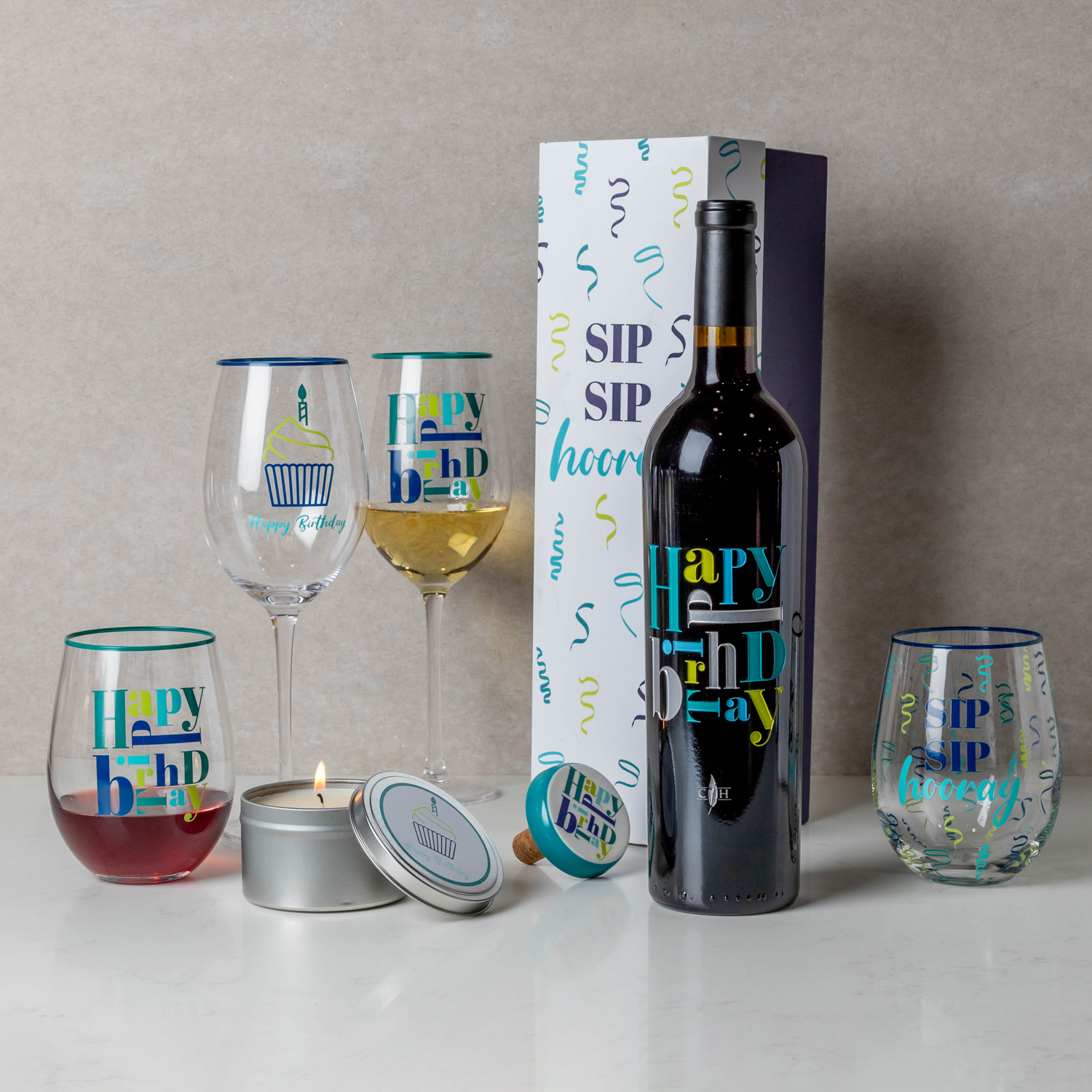 Personalized 32nd Birthday Bamboo Wine Set With Birth Year